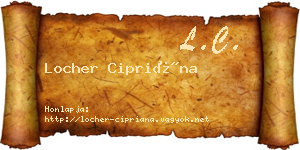 Locher Cipriána névjegykártya